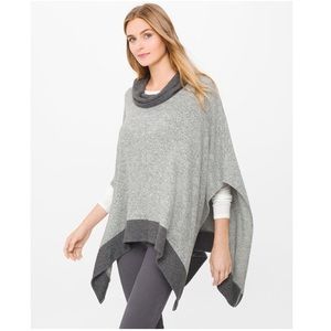 White House Black Market Gray Colorblock Sweater Poncho